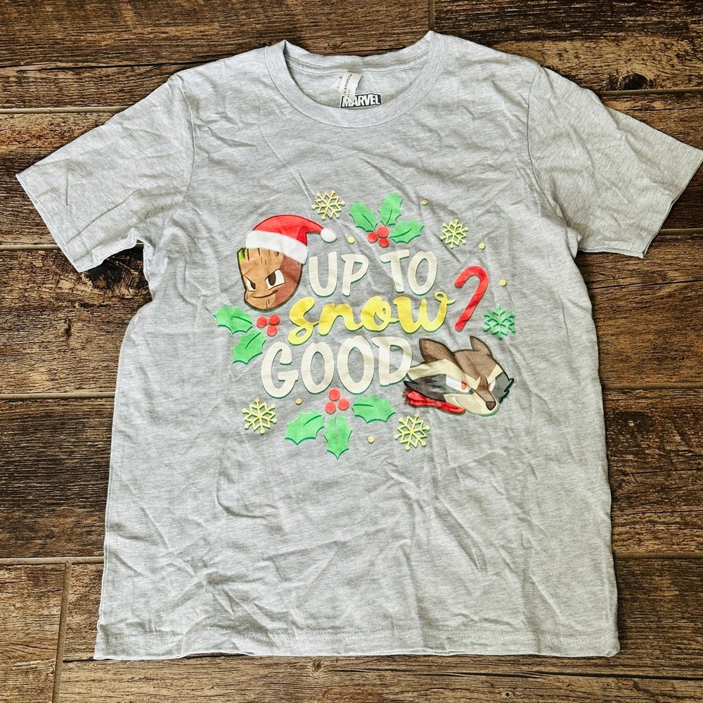 Marvel - Groot - Christmas Up To Snow Good - YOUTH Size XL Gray T-Shirt